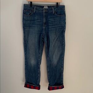 L.L. Bean Favorite Fit Flannel Lined Jeans Size 12 Gorpcore Cabincore Workwear